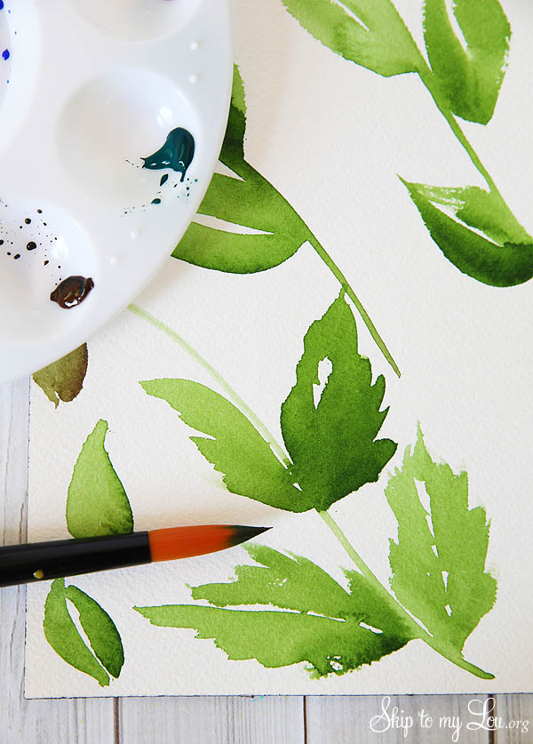 watercolor leaves