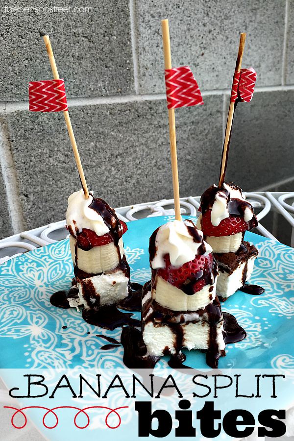 Banana Split Bites at thebensonstreet.com