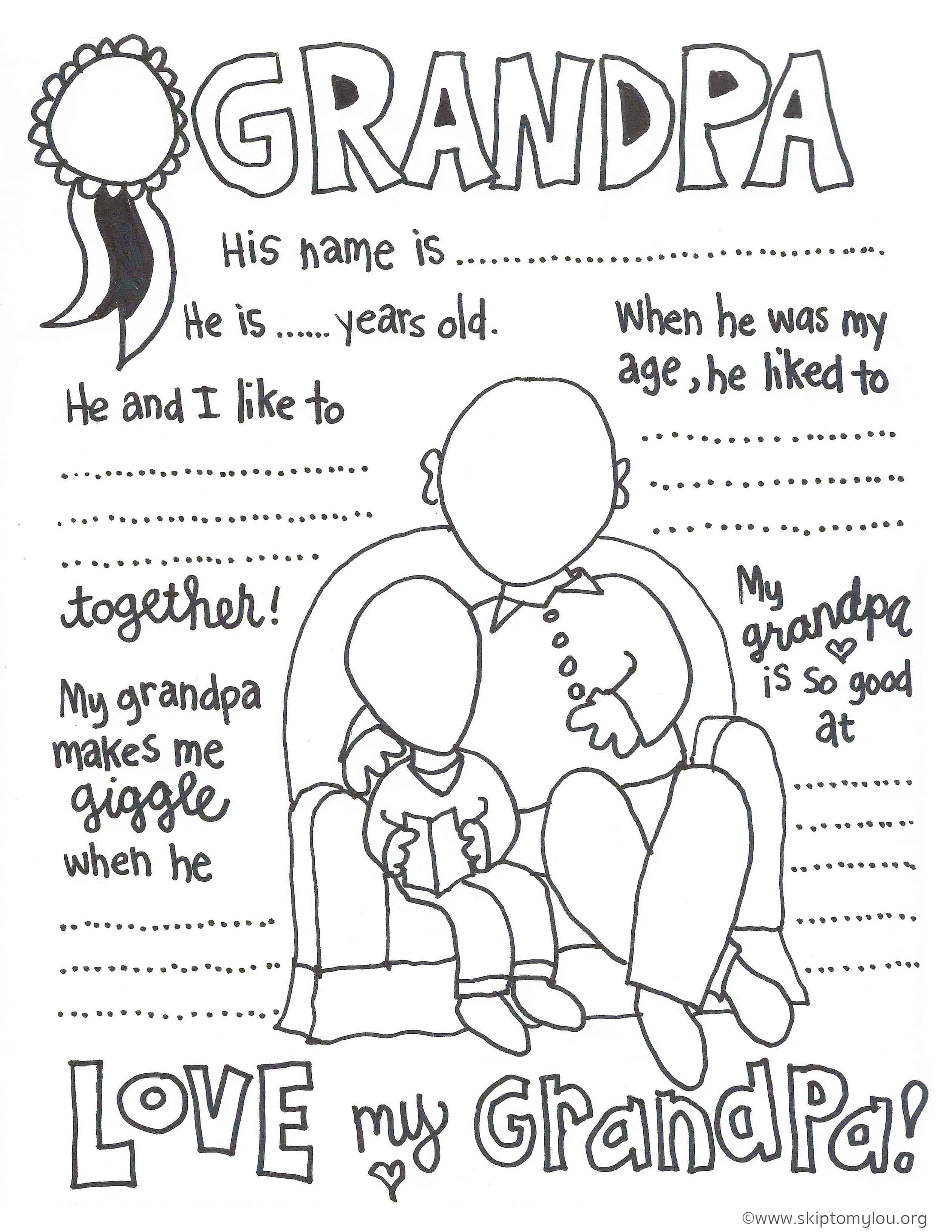 The CUTEST Grandparents Day Coloring Pages Skip To My Lou