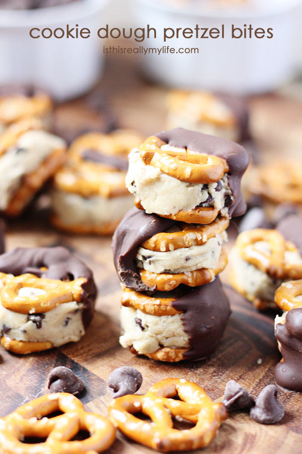 Cookie dough pretzel bites