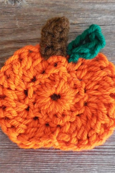 crochet pumpkin applique pattern