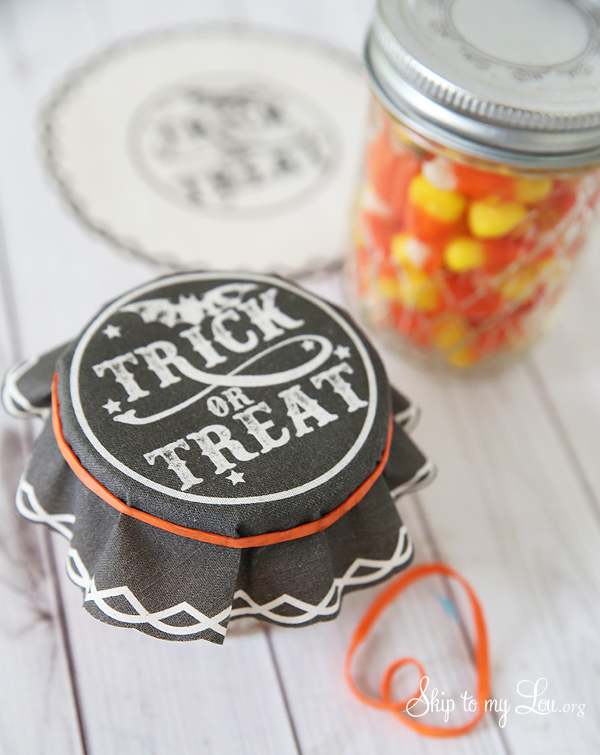 trick or treat jar covers use rubber band
