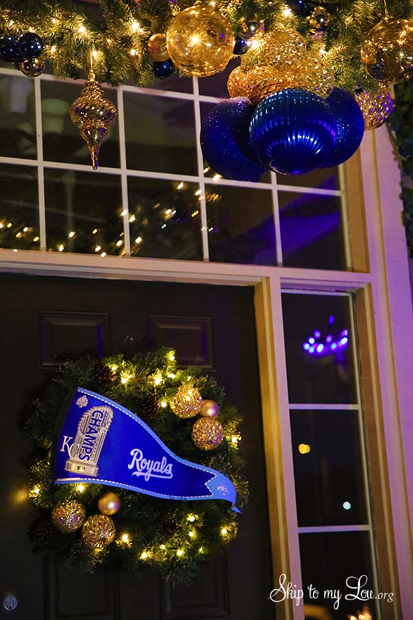 Royals theme holiday front porch