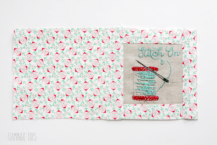 Stitching back of needle book