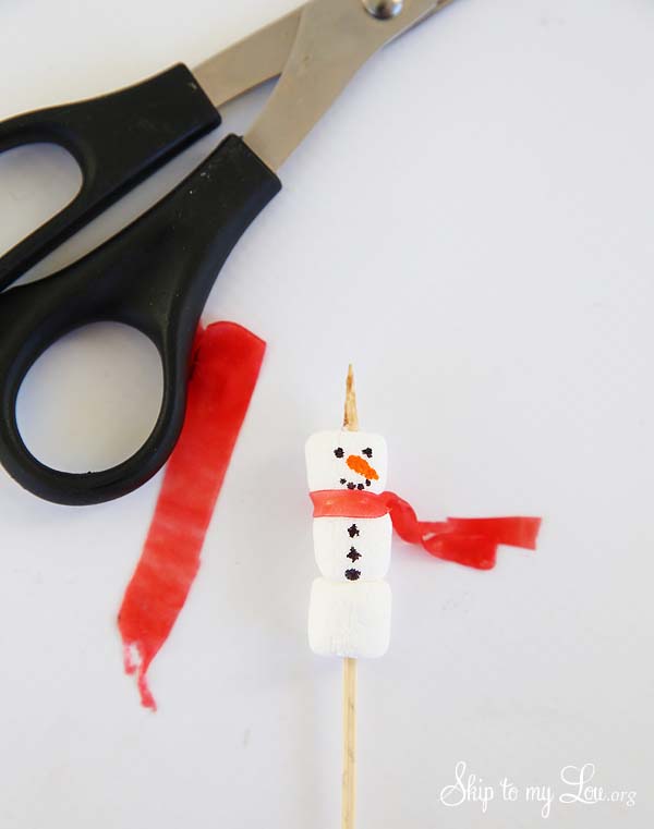 snowman stirrers add scarf
