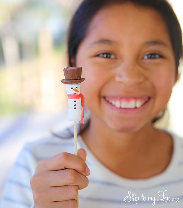 snowman stirrers for fun hot chocolate
