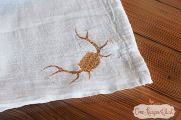 Antler stencil tea towel napkins-5- OneKriegerChick for Skip to my Lou