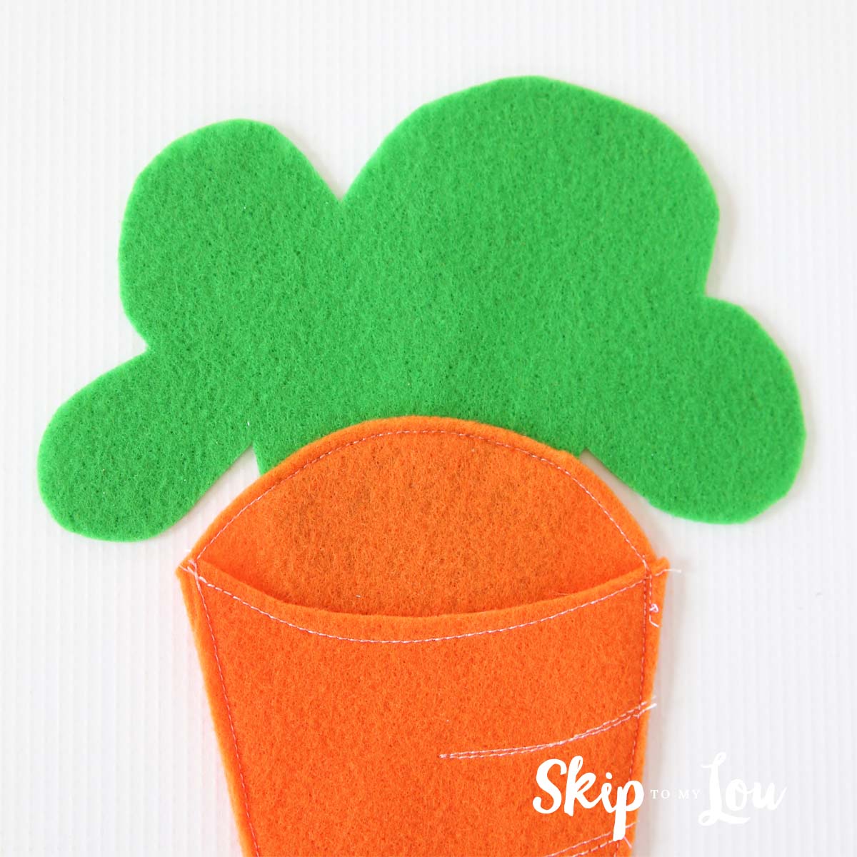 Carrot Pencil Holder sew on green