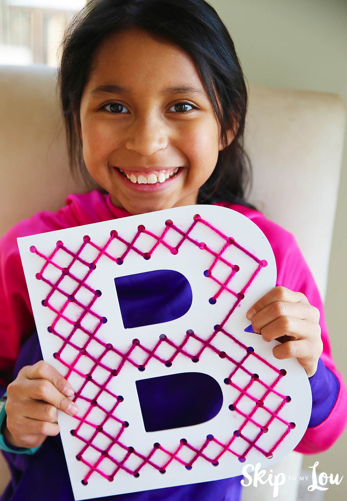 sewing with kids cross stitch letter