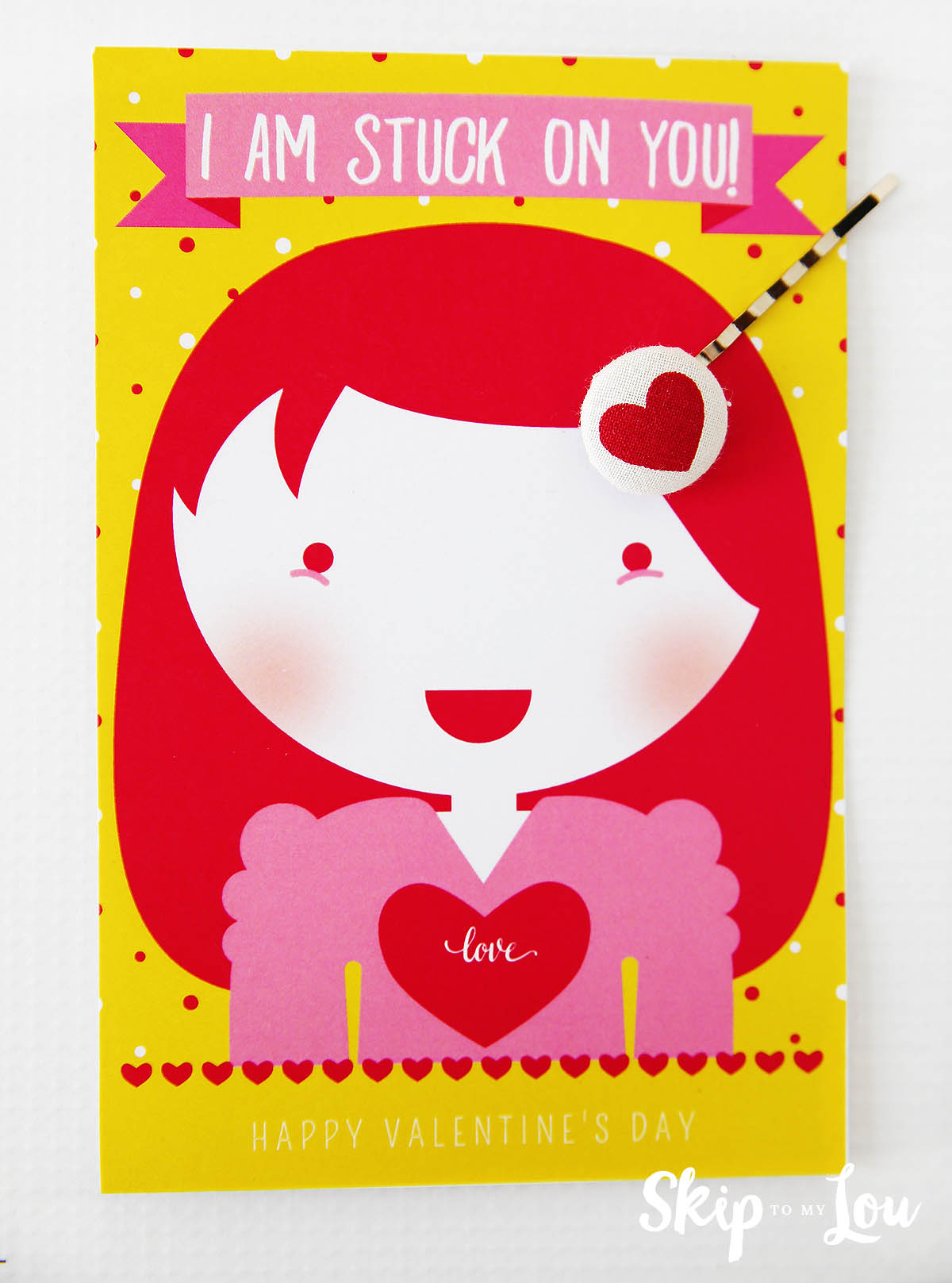 stuck on you hair clip Valentine