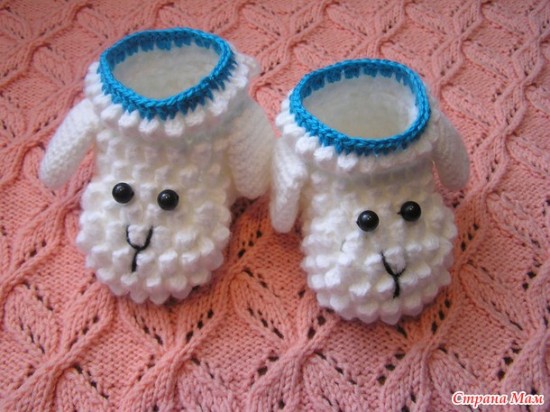 crochet lamb booties