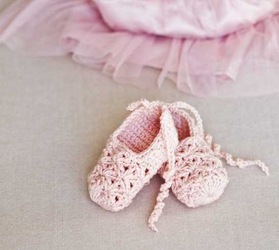 crochet baby ballet slippers