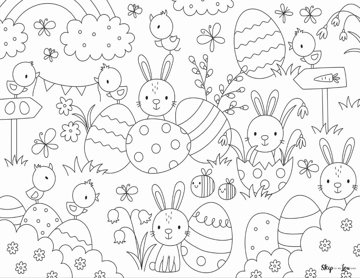 easter themed bunny coloring page