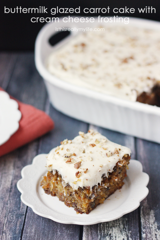 Buttermilk glazed carrot cake with cream cheese frosting