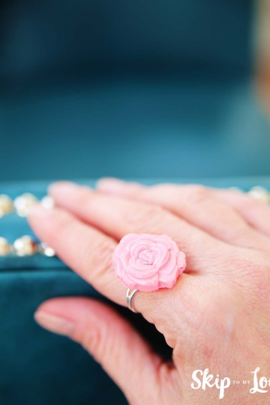 beautiful mother's day gift idea - diy pink floral jewlery ring