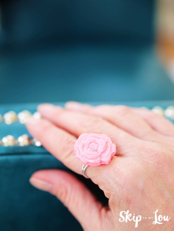 beautiful mother's day gift idea - diy pink floral jewlery ring
