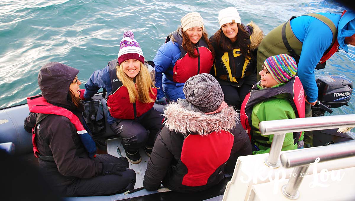 Iceland Rachael Mique Amy in boat