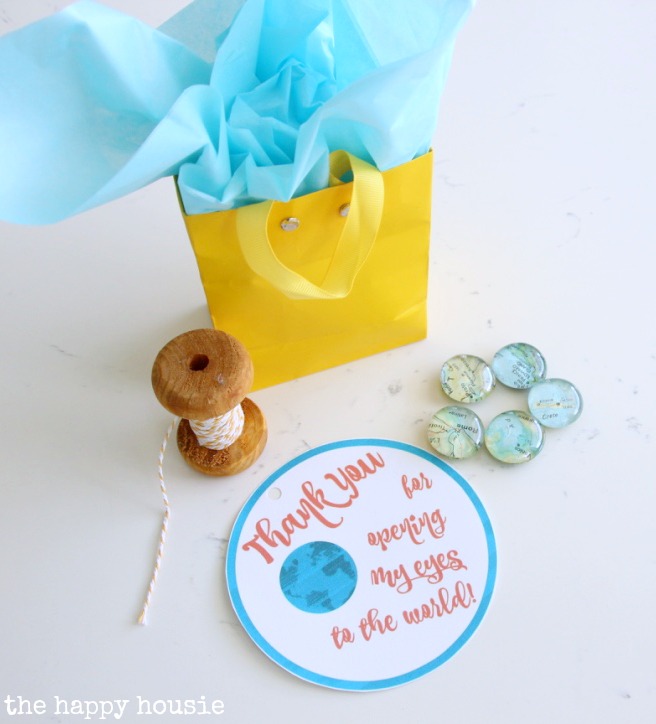 Map Magnets Teacher Appreciation Gift with Free Printable Gift Tag