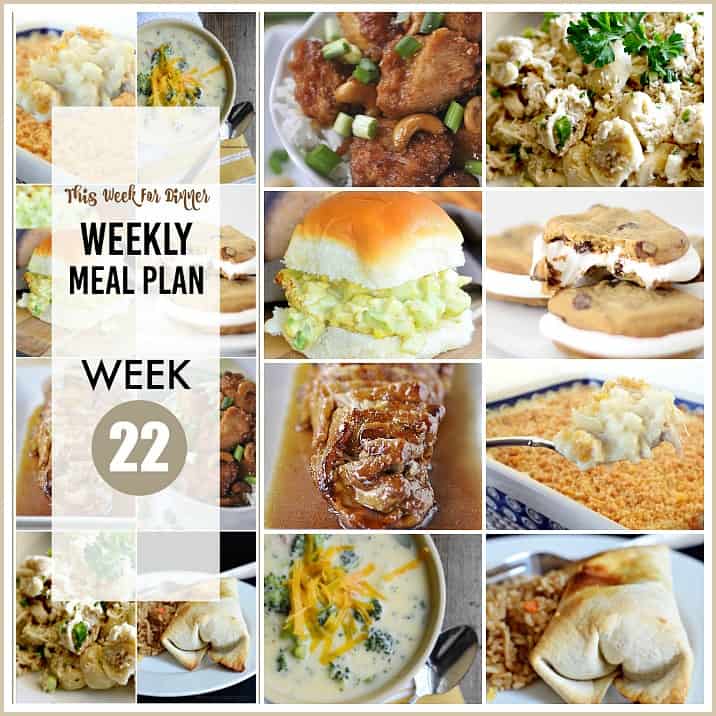 Weekly Meal Plan Week 22