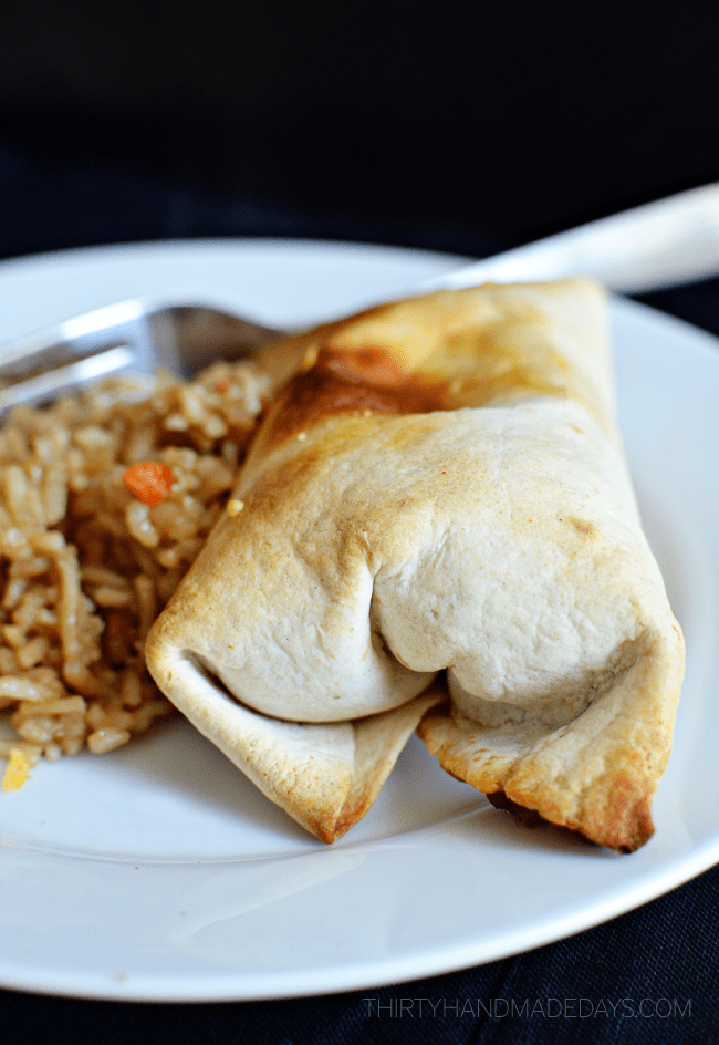 Make Ahead Freezer Baked Beef Chimichangas