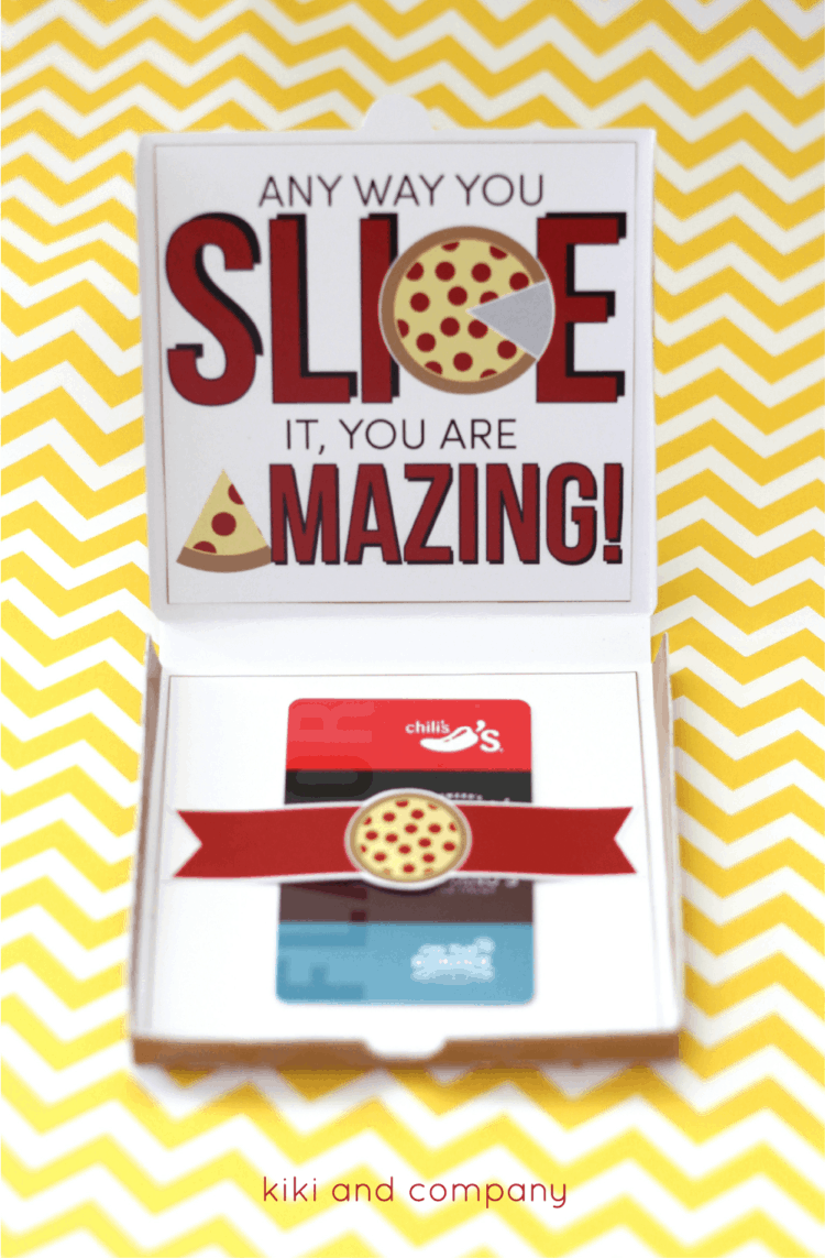 any way you slice it you are amazing pizza box gift card holder