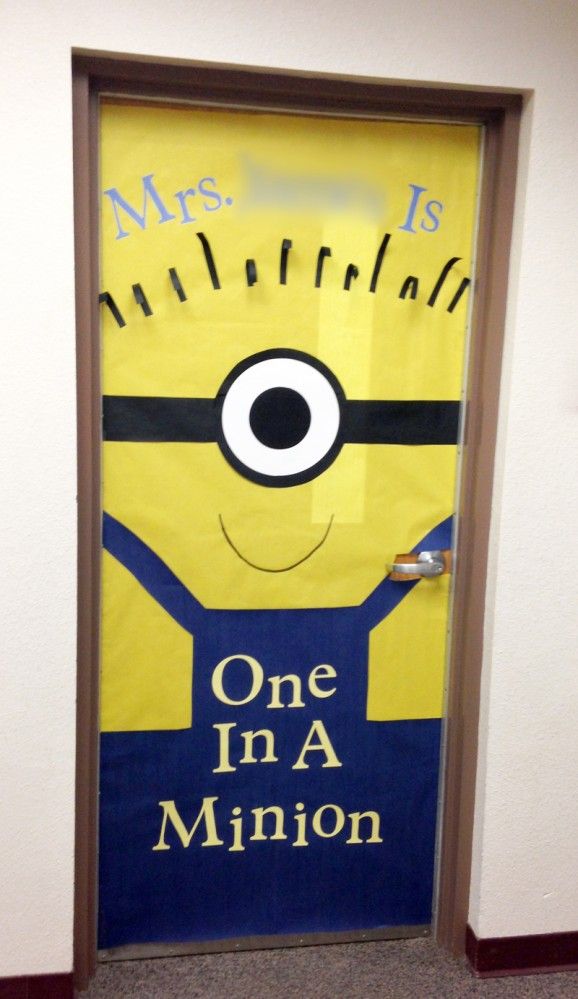 one in a minion teacher door