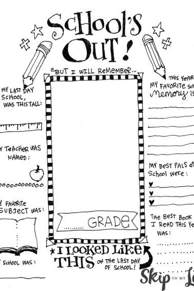 last day of school coloring page