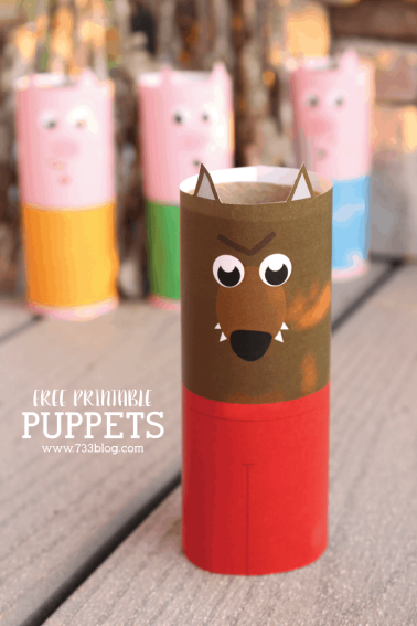 Three Little Pigs and the Big Bad Wolf Printable Puppets