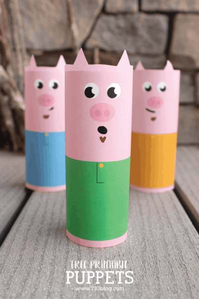 three little pig toilet paper tube puppets