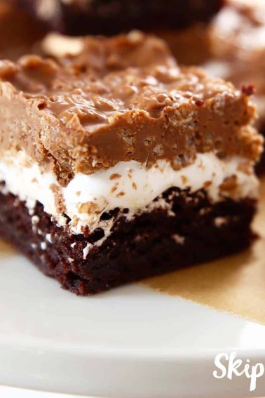 Brownies with Chocolate Rice Krispie Topping