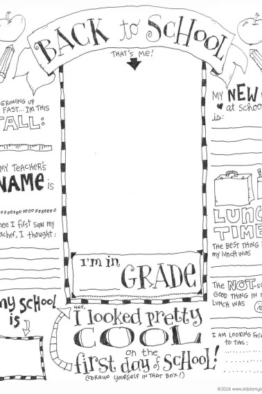 First Day of School Coloring Page