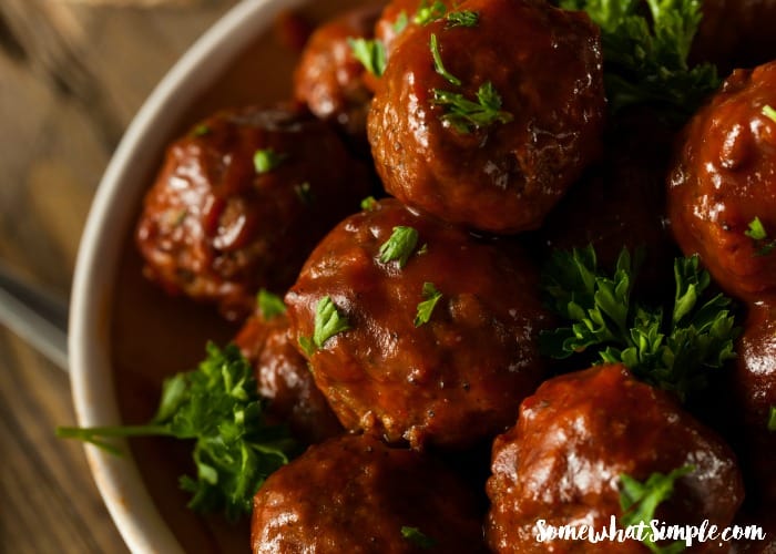 Homemade Barbecue Meat Balls with Red Sauce