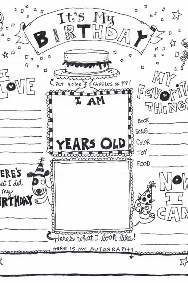 its my birthday coloring page