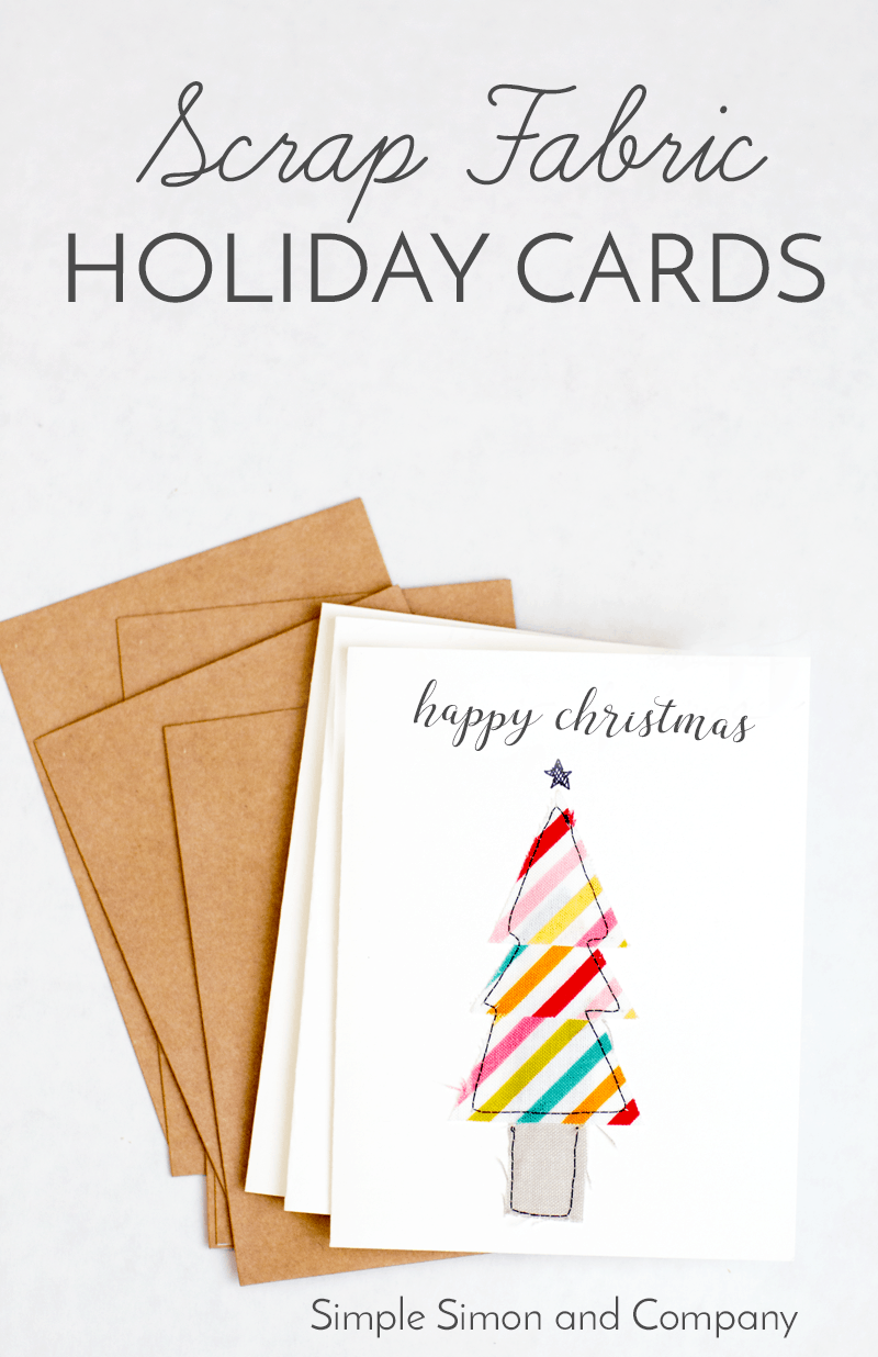 Scrap Fabric Holiday Cards