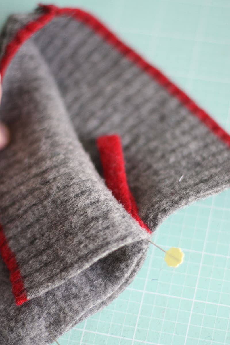 Attach hang loop to stocking