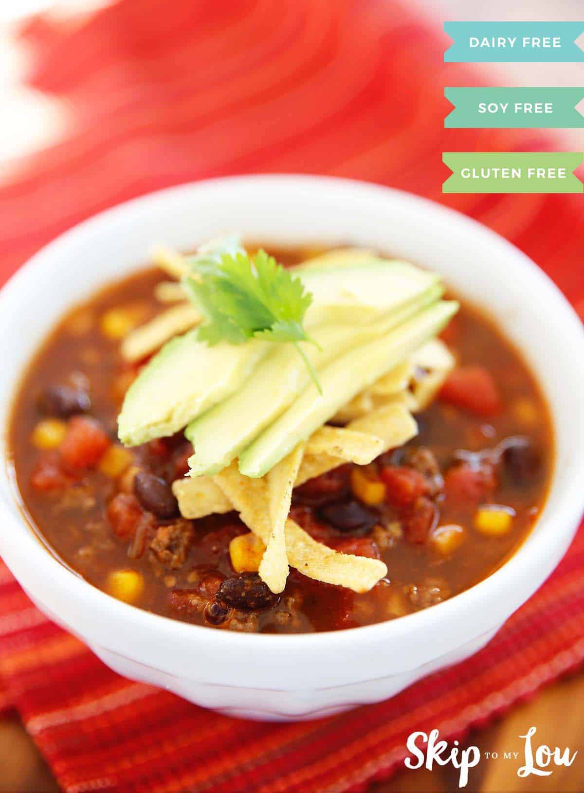 Allergy friendly taco soup