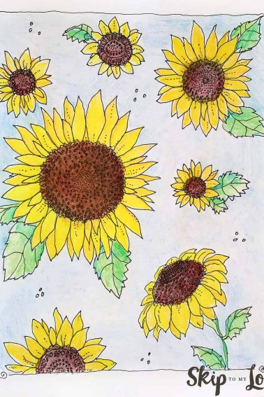 Kansas Day Sunflower Coloring Page