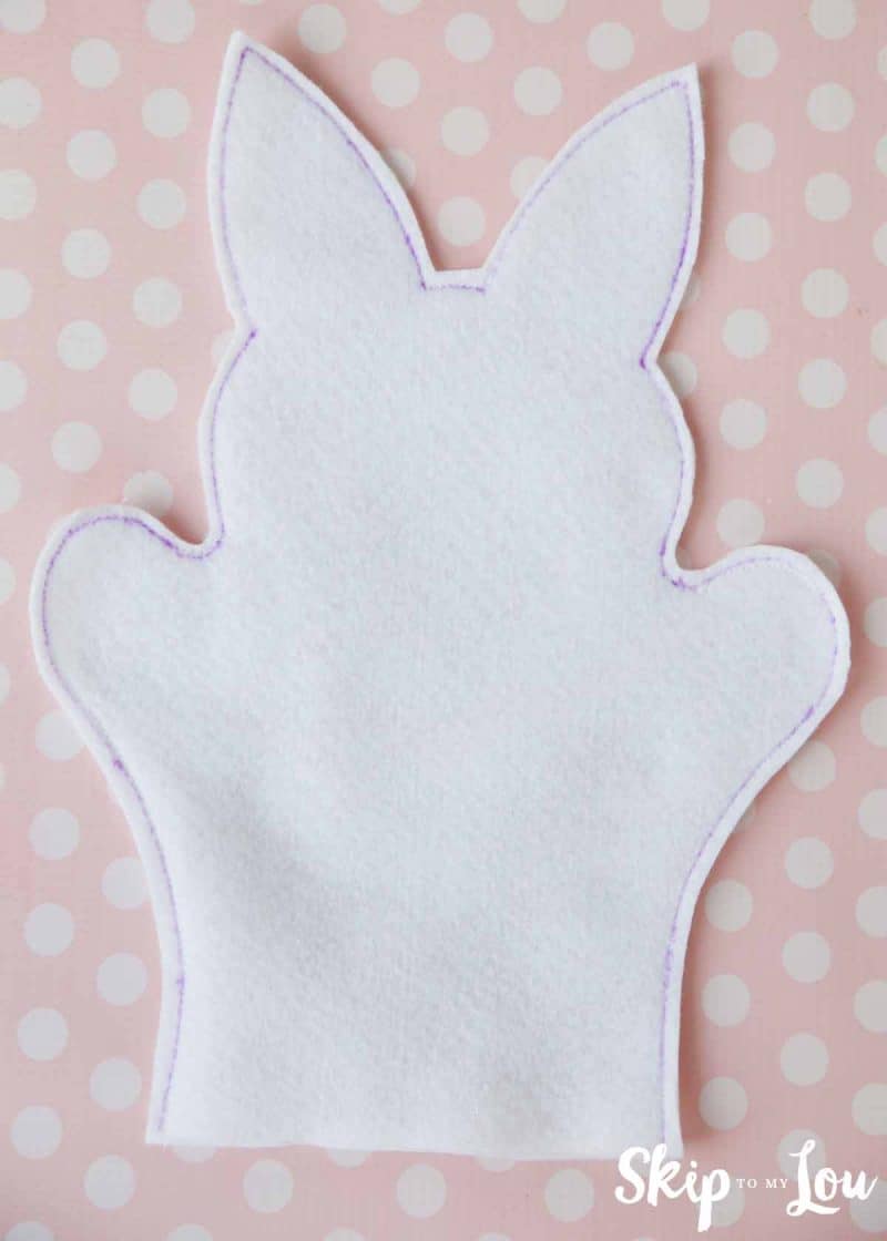 cut out bunny puppet