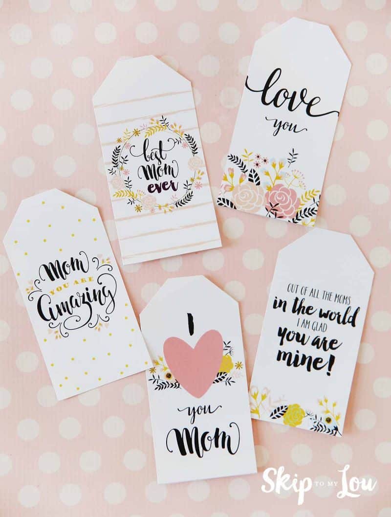 6 Beautiful FREE Printable Mothers Day Tags for your gifts!