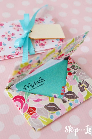 DIY origami gift card holder