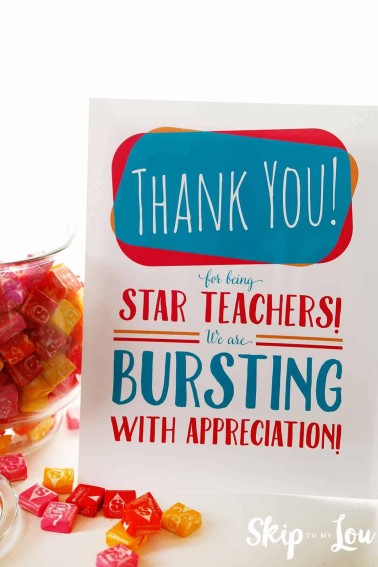 starburst appreciation sign for teacher lounge