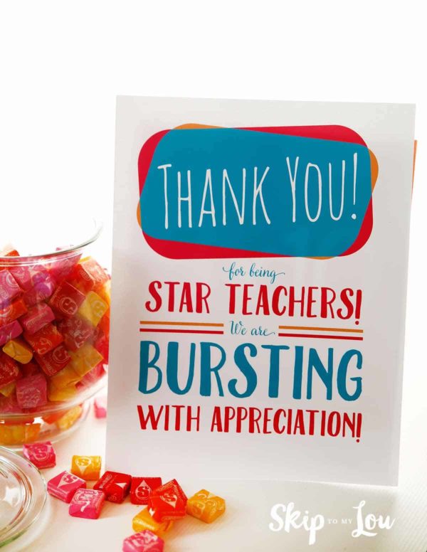 starburst appreciation sign for teacher lounge