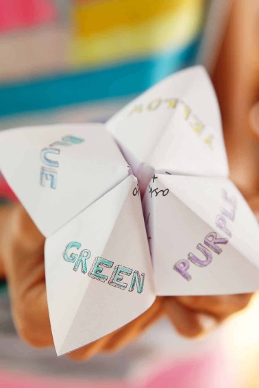 kids wedding activity paper fortune teller skiptomylou