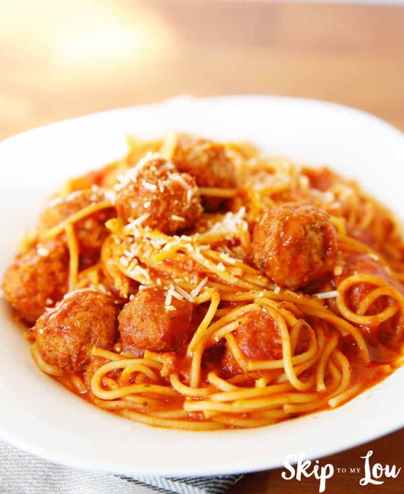 spaghetti and meatballs in the instant pot