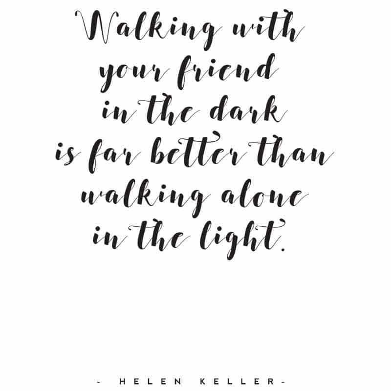 camminare nel buio con un amico citazione