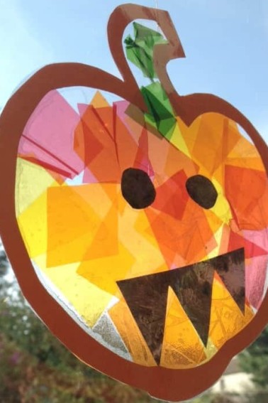 pumpkin sun catcher