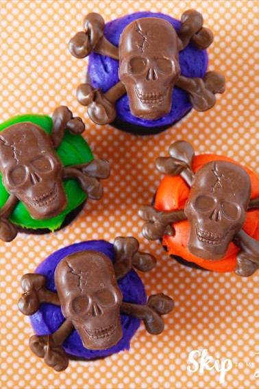 easy skull cupcakes