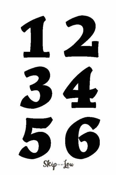 printable numbers 1-6