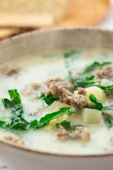 Zuppa Toscana Olive Garden soup in bowl