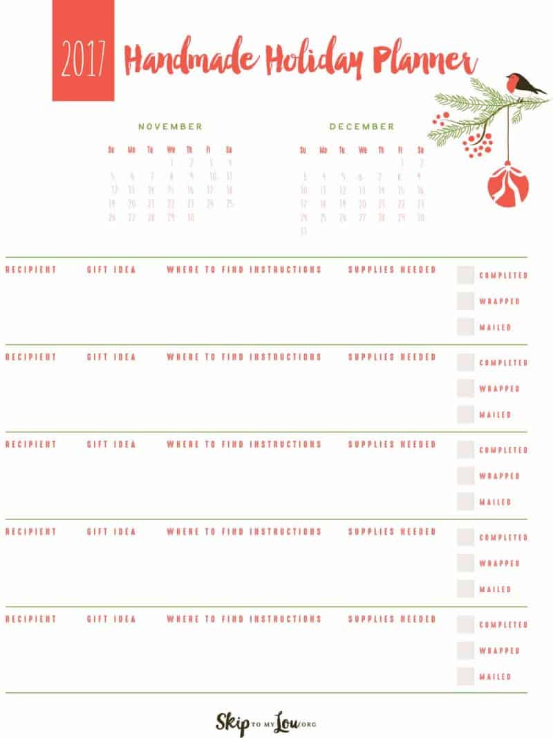 holiday planner red